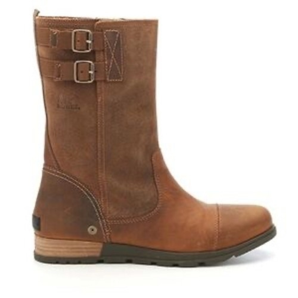 SOREL Major Pull On Buckle Boots Brown Leather Size 7 Outdoor Sporty Athleisure